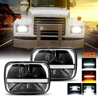 Faróis de LED selados Hi-Lo DRL Hi-Lo para International 4700 9200 9400i par 5X7" polegadas - Imagem 1 de 4