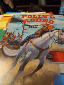 Vintage Pollys Rodeo Coloring Book A Golden Book 1978 Unused Horses Cowgirl - Picture 1 of 9