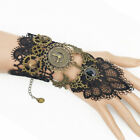 Punk Chain Rave Steampunk Fingerless Glove Black Lace Victorian Copper Cog Gear