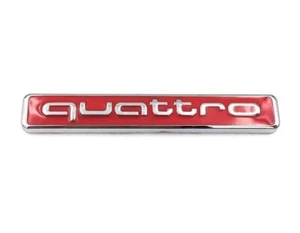 Audi Quattro Stivali Posteriore Emblema Baule Baule Rosso - Foto 1 di 3