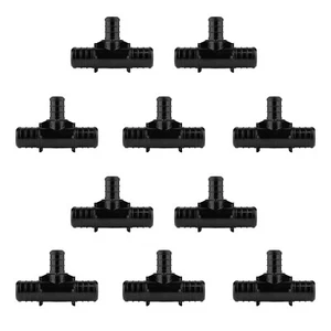 10 PCS EFIELD Poly PPSU Barb Pex Poly Crimp Fitting 3/4" X 3/4" X 1/2" Tee, NSF - Picture 1 of 5