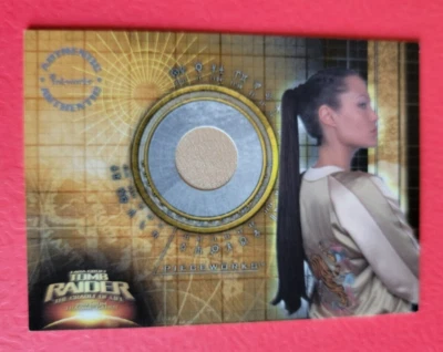 ANGELINA JOLIE TOMB RAIDER LARA CROFT WORN SILK DRAGON JACKET PIECE RELIC CARD - Image 1 of 2