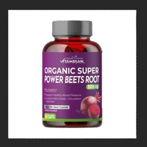 Beet Root Capsules 8000mg- Circulating, Pressure, Energy Support - 60 Capsules - Picture 1 of 6