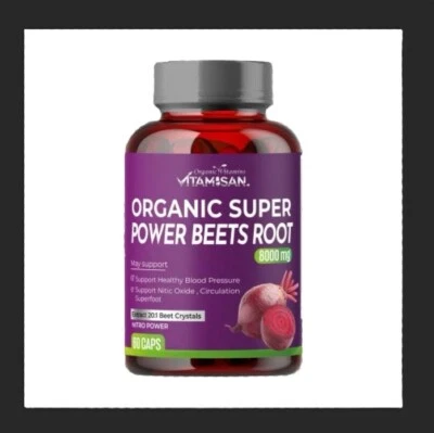 Beet Root Capsules 8000mg- Circulating, Pressure, Energy Support - 60 Capsules - Image 1 of 4