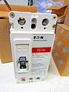 🔥NEW EATON 60 AMP CIRCUIT BREAKER THERMAL MAG 2 POLE 600VAC SERC FD2060 RED NIB - Picture 1 of 9