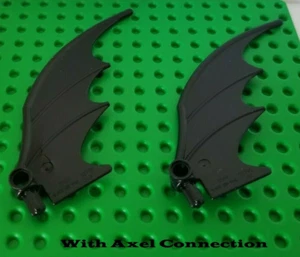 LEGO Large Wings Black Axel Connection DRAGON Wing 8x10 Set of 2 BATMAN Monster - Picture 1 of 1