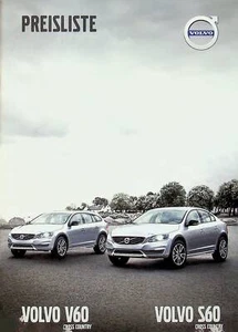 226846) Volvo V 60 S 60 Cross Country - Preisliste & Extras - Prospekt 03/2016 - Bild 1 von 1