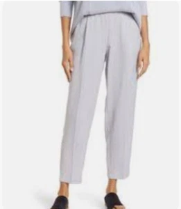 New $178 EILEEN FISHER Gray India Sky Slouchy Elastic Waist Ankle Pant Sz Small - Bild 1 von 4