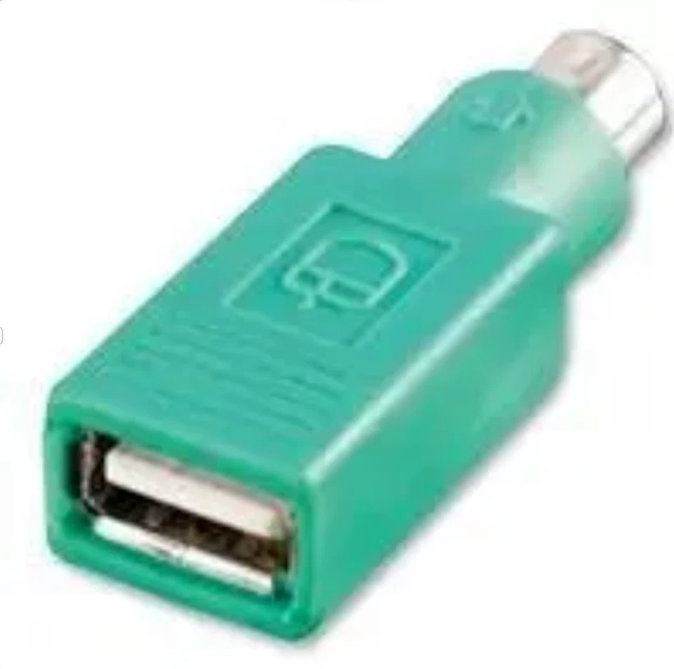 VALUE Green USB-PS/2 Adapter For Mice (USB Type A Female To 6 Pin Mini DIN Male) - Image 1 of 3