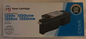 LD Toner Cartridge - Cyan - Compatible with Dell 1250c, 1350cnw, 1355cn/cnw NEW - Afbeelding 1 van 6