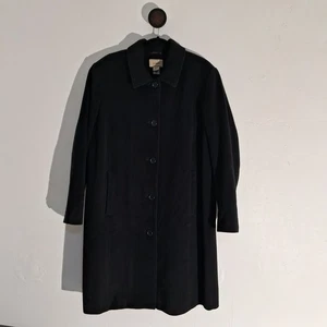 LL Bean Women's WOOL/CASHMERE Black Long Pea Coat Insulated Jacket Size 2X - Picture 1 of 16