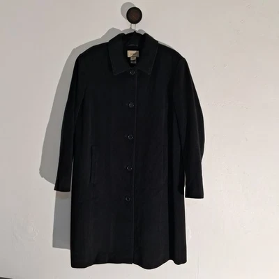 LL Bean Women's WOOL/CASHMERE Black Long Pea Coat Insulated Jacket Size 2X - Image 1 of 4