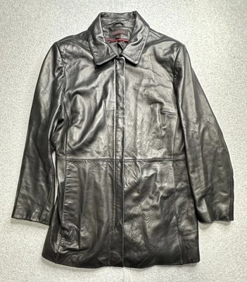 Anne Klein Jacket Womens XL Leather Lambskin Full Zip Pockets Classic Moto Biker - Image 1 of 4