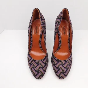 Missoni Knit Patent Leather Slip-On Pumps Heels 39.5 (CB13) - Picture 1 of 8