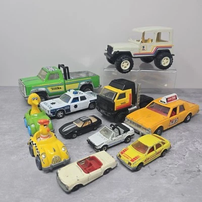 Vtg Diecast Tonka Corgi Matchbox Police Taxi Mail Jeep Muppets Mail Cars Trucks  - Image 1 of 4