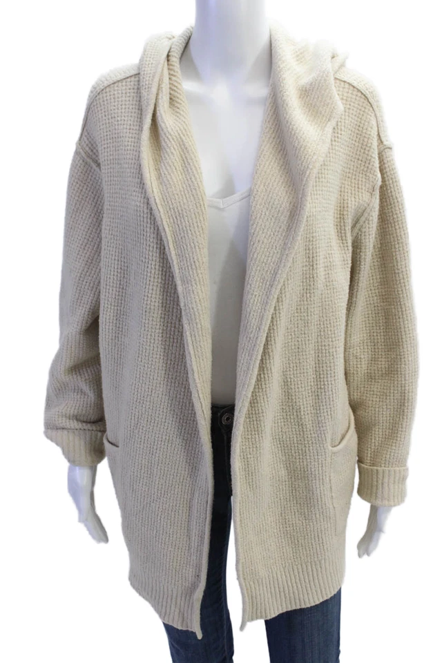 Cárdigan James Perse para mujer texturizado manga larga tejido abierto nude talla 02 Foto 1 de 4