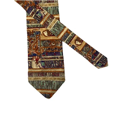 Alynn мужской галстук синий многоцветный геометрический один размер шелк классический дизайнер - Изображение 1 из 4