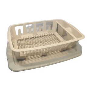 Rubbermaid Doppelspüle Abtropfschale Trockengestell & Abtropfbrett Set Gelb Vintage - Bild 1 von 9