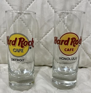 Tall Hard Rock Cafe Detroit Michigan Honolulu 4" shot glass shotglass barware - Foto 1 di 3