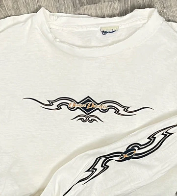 Camiseta Op Thrashed Ocean Pacific Spell Out Manga Larga Mediana Blanca Surf Skate Foto 1 de 4