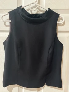 Positive Attitude Damen schwarze ärmellose Bluse Knopfleiste hinten - Größe 8 Petite - Bild 1 von 12