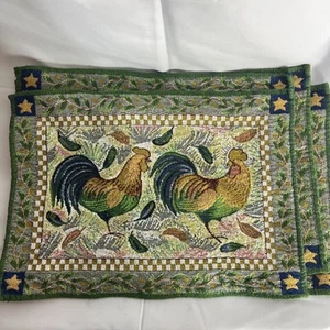 Set of 4 Vintage Rooster Placemats No Brand. 15x 11 Size - Picture 1 of 11