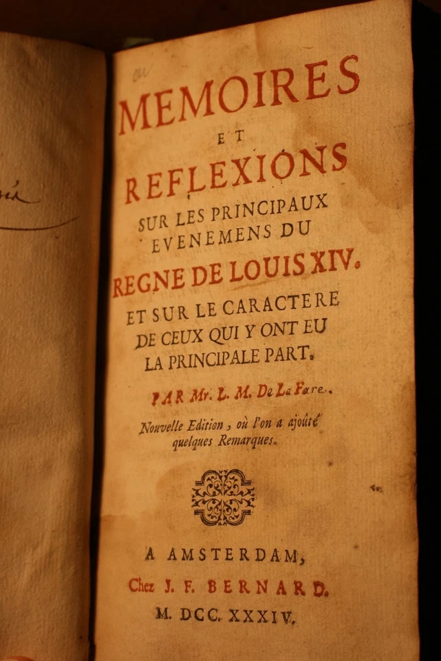 MEMOIRES & REFLEXIONS SUR REGNE DE LOUIS XIV, RELIURE PLEIN CUIR D'EPOQUE, 1734. - Photo 1/1