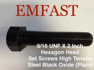 9/16 UNF x 2 Zoll National Feinstahl Sechskant Madenschraube Vollgewindeschrauben - Bild 1 von 1