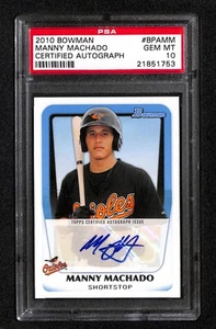 Manny Machado 2010 Bowman Auto #BPAMM PSA 10 - Bild 1 von 2