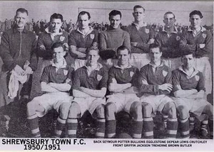 SHREWSBURY TOWN FOOTBALL TEAM PHOTO>1950-51 SEASON - Picture 1 of 1
