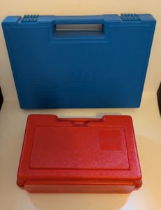 Vintage Lego Koffer Menge 2 blau rot Klappbare offene Aufbewahrungsbehälter 1985 mittel/groß - Bild 1 von 11