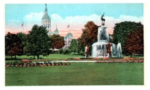 CORNING FOUNTAIN and STATE CAPITOL Hartford, CT - Postcard - Picture 1 of 2