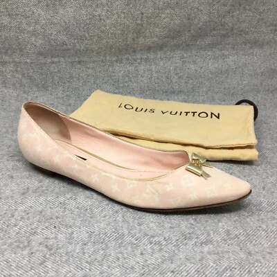 Louis Vuitton LV Monograma Mocasines Zapatos Planos Mujer Talla 6 EE. UU. 36 UE Rosa Lazo Foto 1 de 4