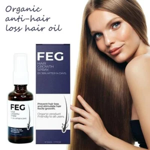 FEG Plus-Organic Anti Hair Loss Hair Growth Cure Oil For Thicker Long Hair 50ML - Picture 1 of 10