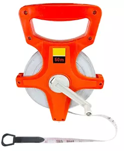 Reel Tape Measure, 55 Yards (165-Feet), Orange, SAE & Metric Sides - Picture 1 of 12