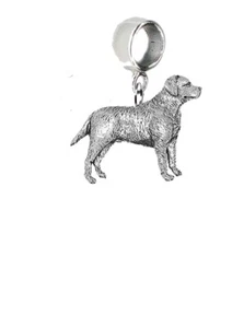 pp-d08 Labrador Hund Zinn Charm auf Kaution 5 mm Loch zum Armband hinzufügen Halskette - Bild 1 von 1