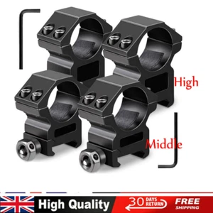 High Profile Scope Mounts 25mm 1" Rings / 20mm   Picatinny Gun Rifle Rail - Picture 1 of 20