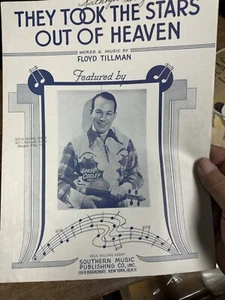 F 1943 Western Swing Sheet Music SPADE COOLEY They Took The Stars Out of Heaven’ - Picture 1 of 2