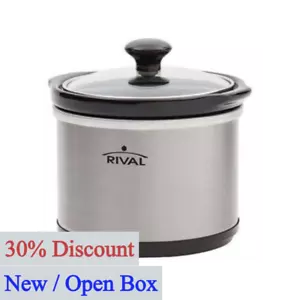 Mini olla de cocción lenta Rival de 0,65 cuartos de galón, acero inoxidable - Imagen 1 de 3