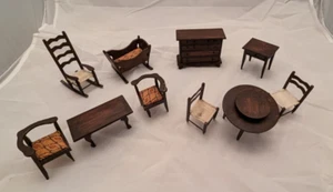 Lote de muebles para casa de muñecas - madera - usados - Imagen 1 de 24