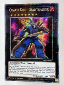 Yu-Gi-Oh Coach King Giantrainer MISPRINT MP24-EN034 Quarter Century Rare 1st Ed. - Picture 1 of 6