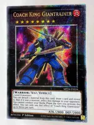 Yu-Gi-Oh Coach King Giantrainer MISPRINT MP24-EN034 Quarter Century Rare 1st Ed. - Image 1 of 4