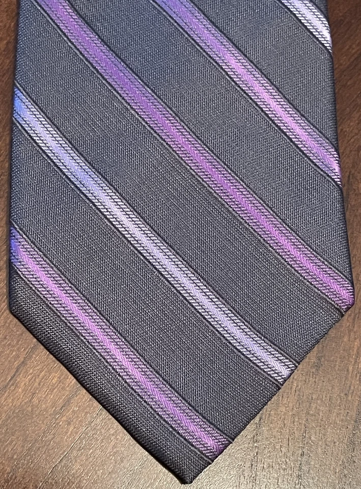 Apt. 9 Gray Purple 100% Silk Men’s Neck Tie Made In China - Image 1 of 4