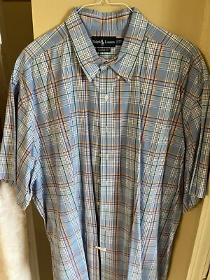 Ralph Lauren 4XLT short sleeve button up shirt. Multi Color Plaid  - Image 1 of 2