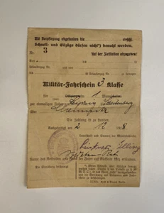 Licencia militar alemana 1918 ""Militair fahrschein"" • firmada y estampada • Primera Guerra Mundial - Imagen 1 de 11