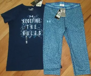 Under Armour Redefine the Rules top & cropped capri leggings NWT girls' L YLG - Picture 1 of 2