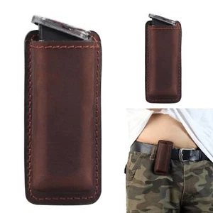 Tactical Magazine Pouch IWB OWB Single Stack Leather Mag Holster with Belt Clip - Picture 1 of 22