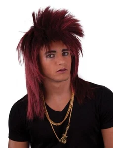 80's / 90's Punk / Rock Wig - Burgundy Red - Picture 1 of 1