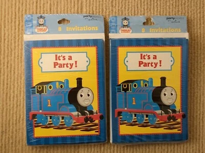 Lot Of 2 Hallmark Thomas & Friends 8 Invitations Envelopes Birthday Party NIP - Image 1 of 4