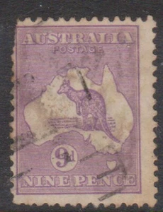 (K220-82) 1932 Australia 9d violet Kangaroo(space filler) (CG) - Picture 1 of 1